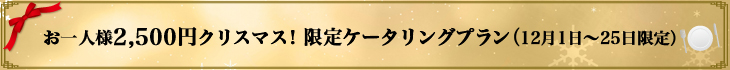 2500円のメニュープラン
