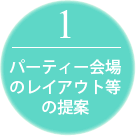 1パーティー会場のレイアウト等の提案